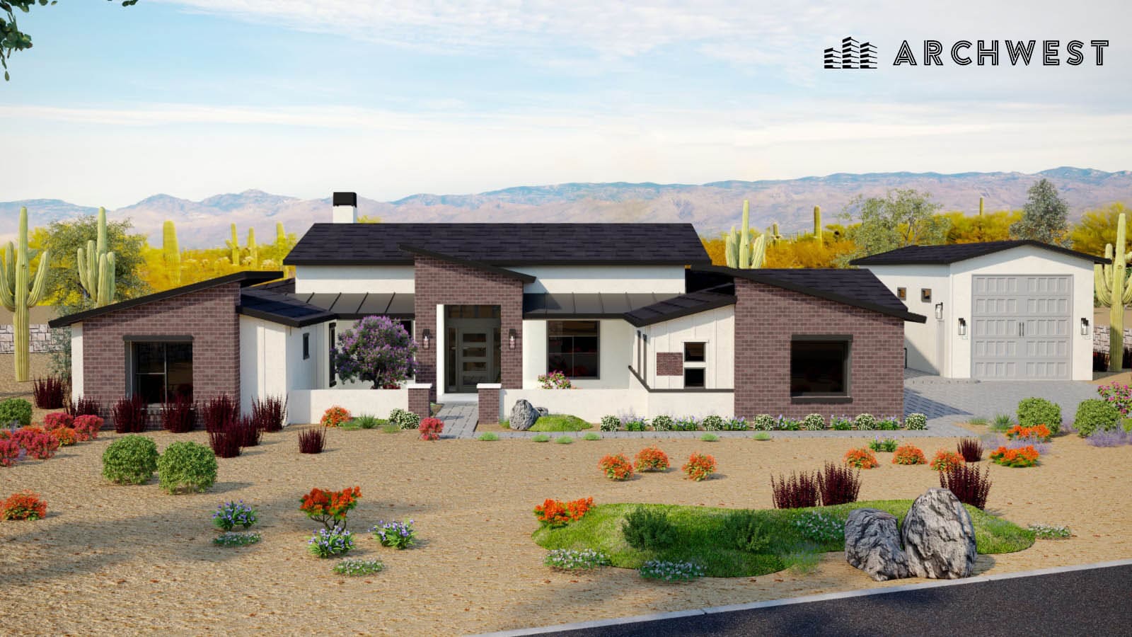 54. 3D Render of a House in Arizona, USA